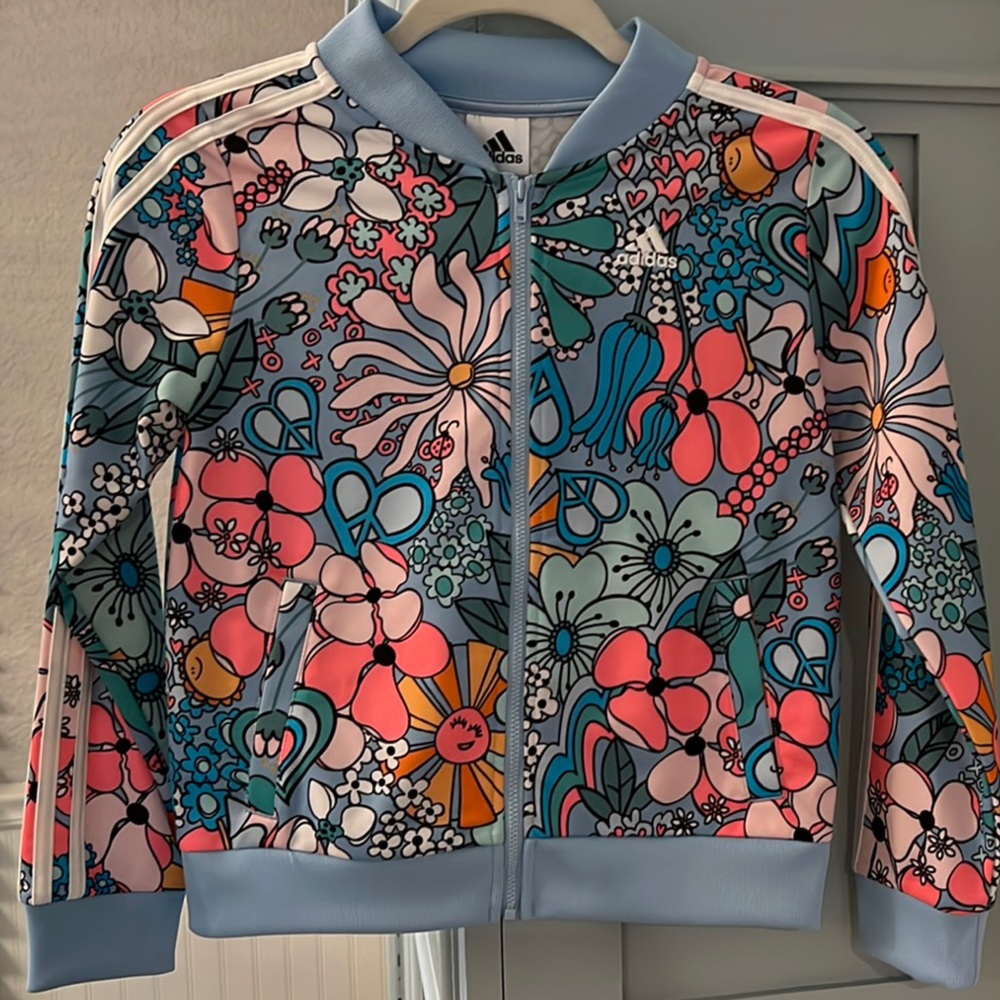 adidas Blue and Pink Floral Coverup